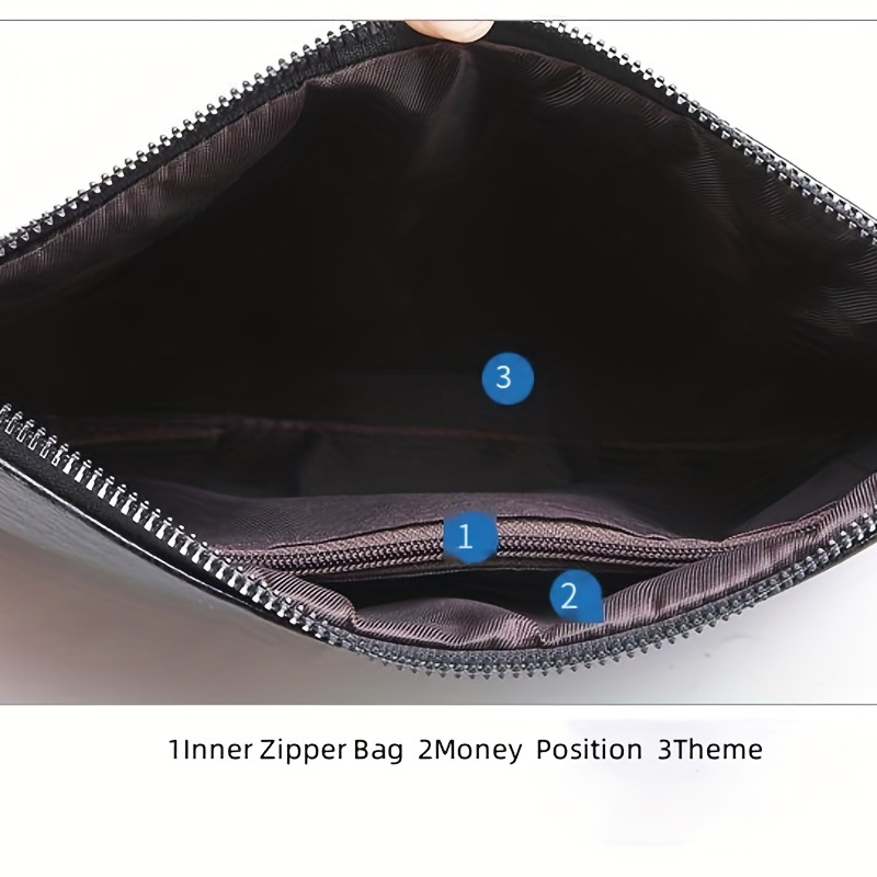 Men's Casual Envelope Clutch Bag Soft Leather Mobile Phone Wallet