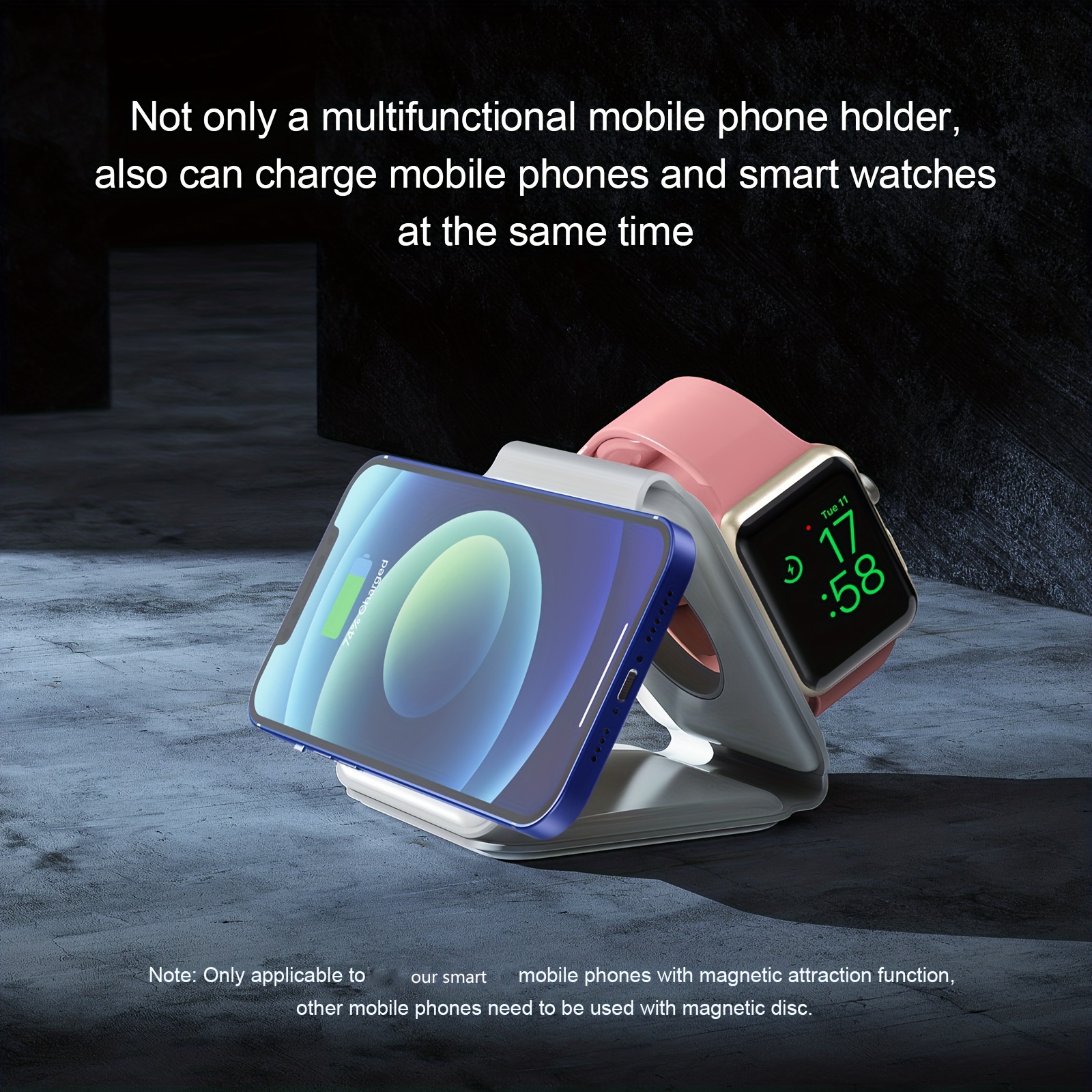 3 in 1 wireless charger for iphone magnetic foldable 3 in 1 charging station travel charger for multple devices for iphone 14 series 3 2 pro iwatch adapter included details 1