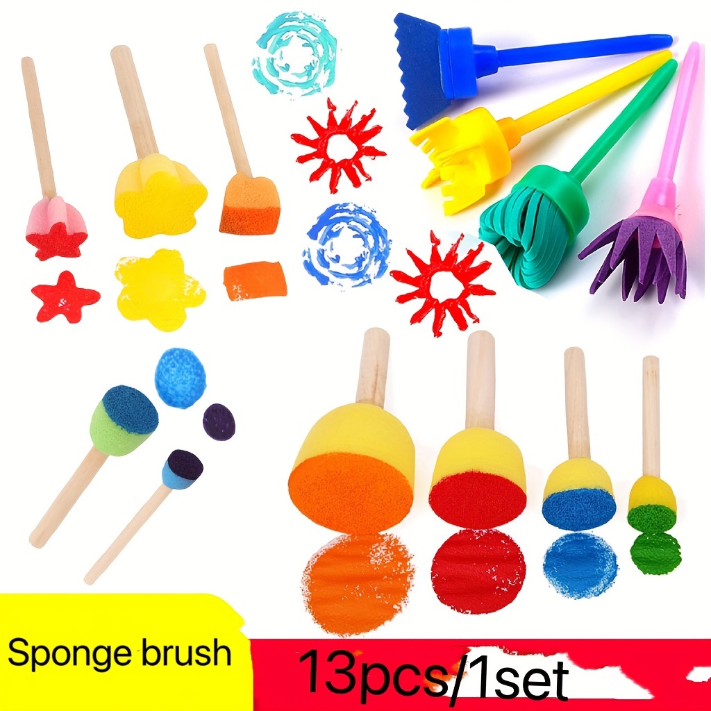 6PCS Sponge Brush Roller Painting Graffiti Tools Fun Rolling Stamp