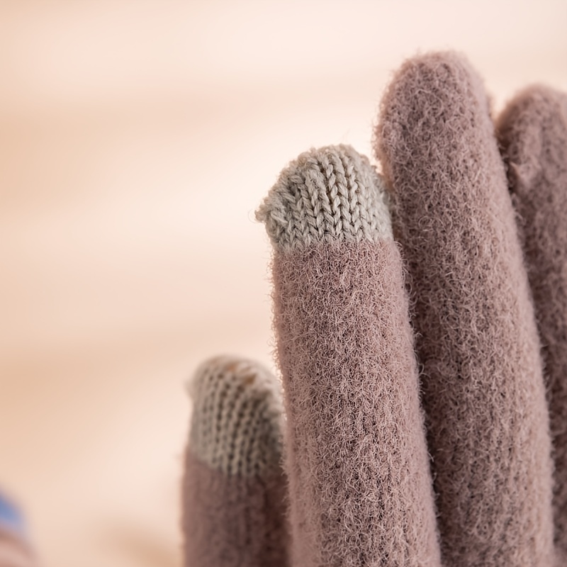 Women's Solid Warm Winter Knitted Gloves
