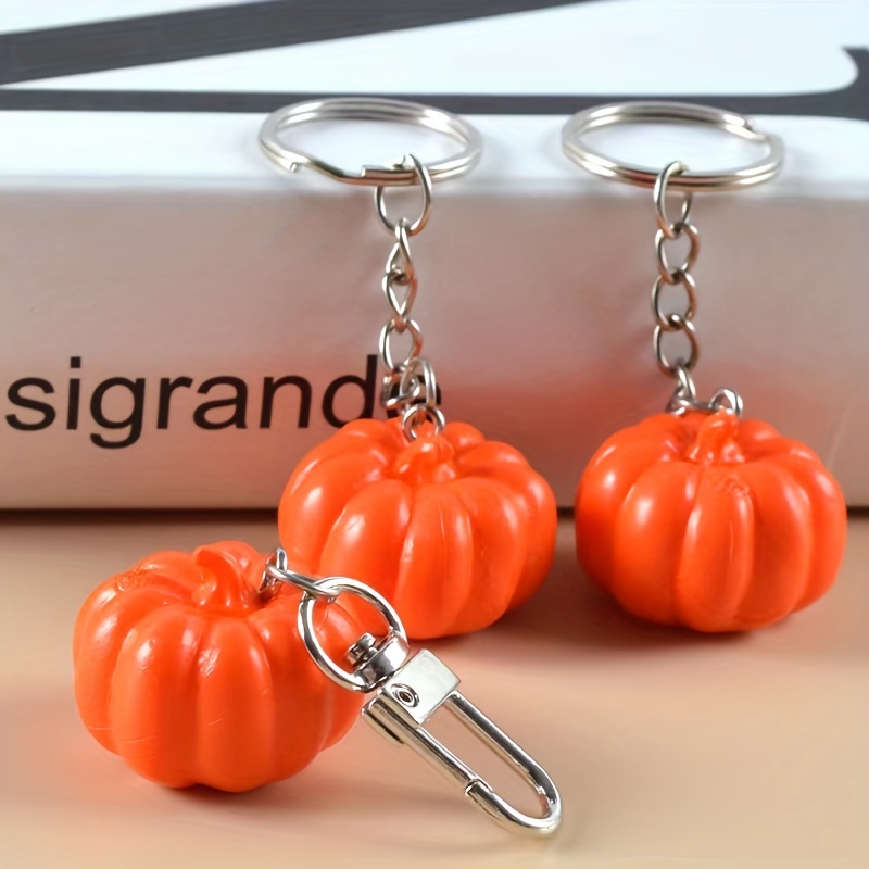 Cute Pumpkin Round Shape Pendant Key Chain, Halloween Gift Couple Key Chain  For Men And Women - Temu