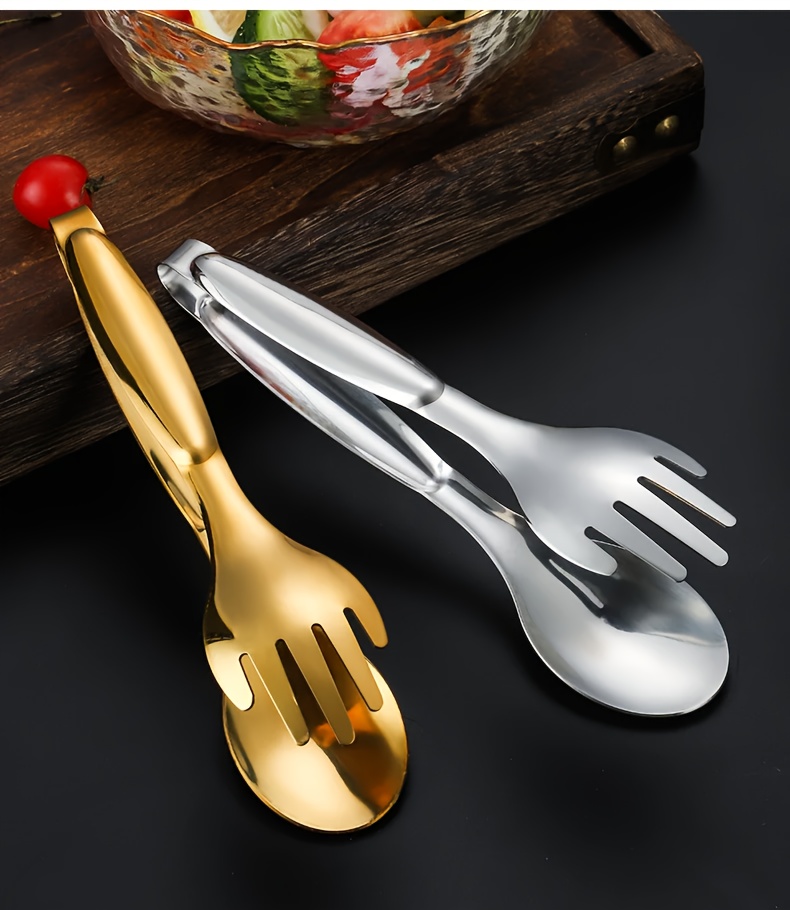 elegant gold plated stainless steel serving tongs   salads bread buffets   kitchen accessories details 13