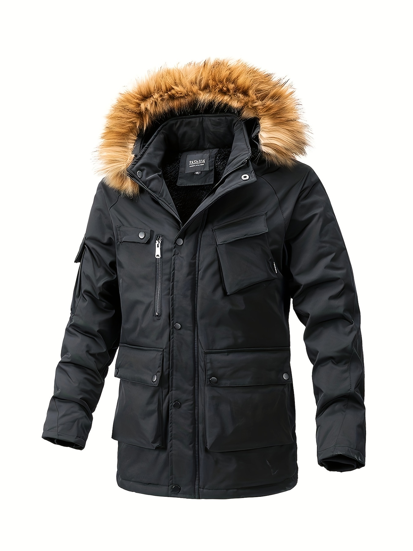 Winter Men's Middle aged Thickened Cotton padded Hooded - Temu Canada