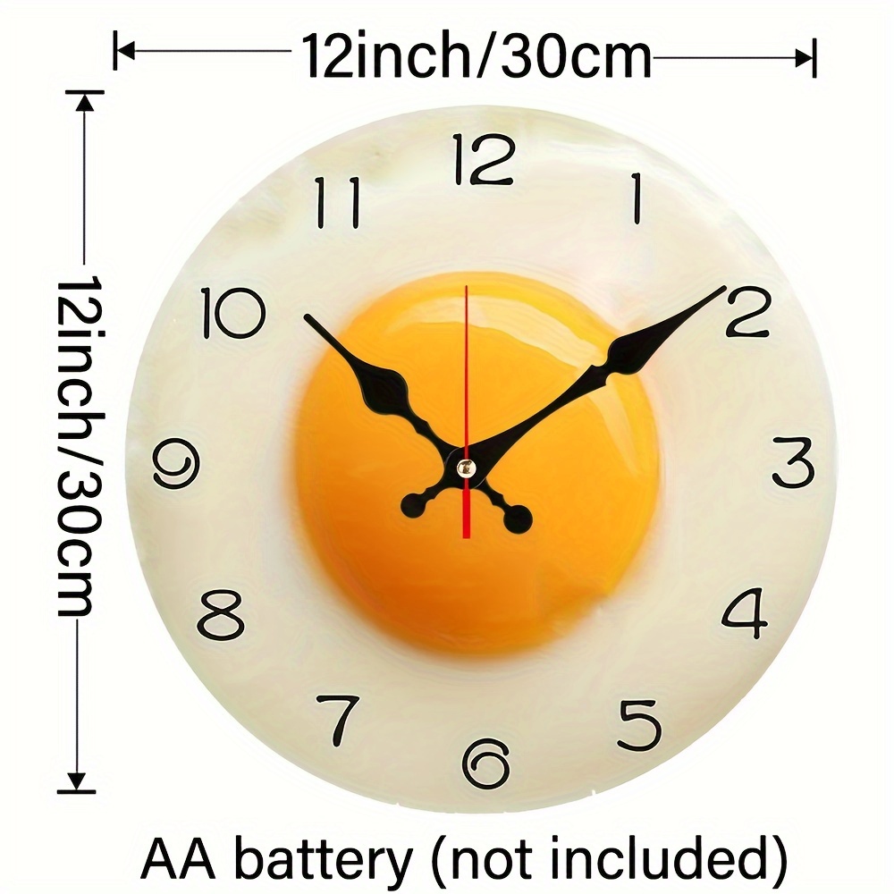 1pc Reloj Pared, Reloj Pared Cocina Digital Huevo Frito Sunny Side