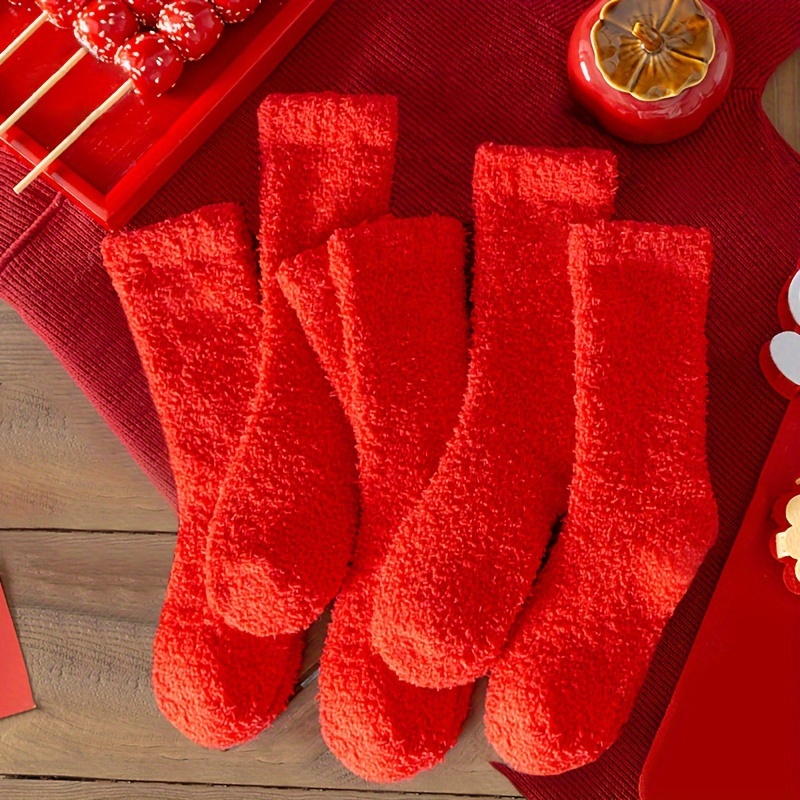 6 Pares De Calcetines Rojos De Año Nuevo Cómodos Calcetines - Temu