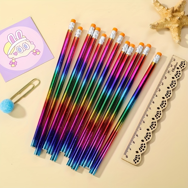 HB Wooden Pencils Rubber Tipped Fruit Designs Fun Stationery, Patterned  Pencils, Kids, Students, Party Favours, Gifts Flux Crafts 