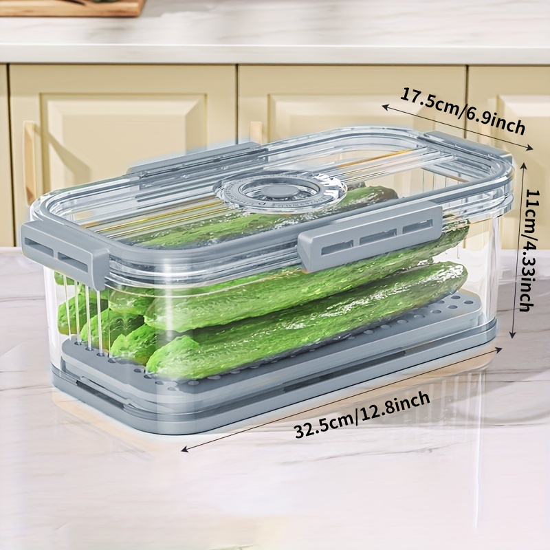 Vacuum Food Storage Container Transparent Fridge Organizer with