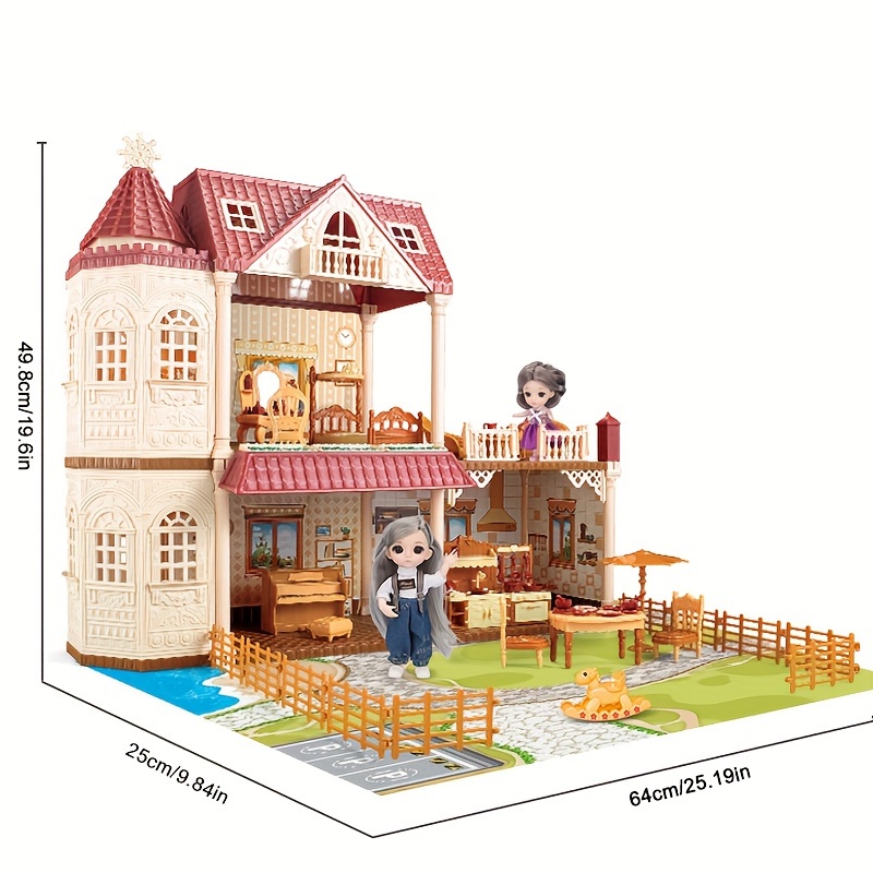 Children's Toy House, Girl Princess Villa Castle, Girl Doll Game House,  Equipped With Self-designed Furniture Accessories - Suitable For Birthday  Gifts For Girls! Thanksgiving/christmas Gifts - Temu New Zealand