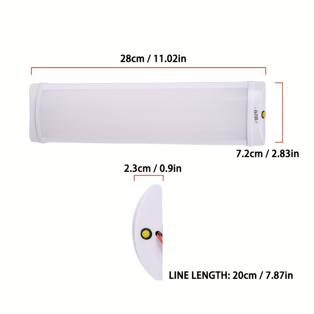 12V LED Light, LED Interior Light Bar, Universal Interior LED Compartment  Light with ON/Off Switch, 72Leds 450Lm 5W DC 12 Volt LED Tube for RV