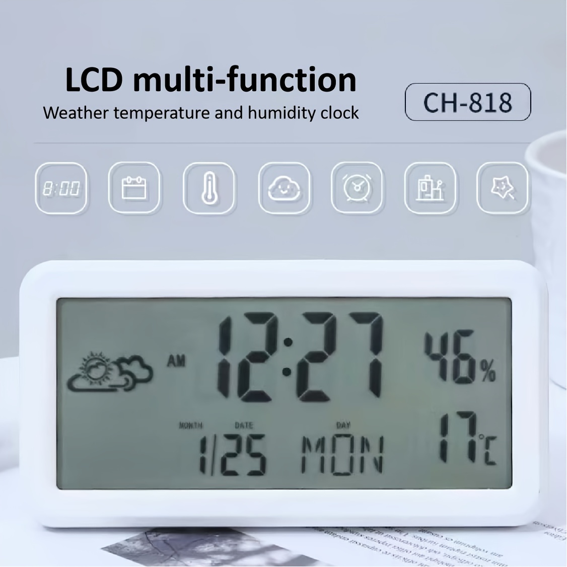 1pc Proyección LCD Pantalla LED Hora Reloj Despertador Digital Hablando  Mensaje De Voz Termómetro Función De Repetición Proyector De Escritorio  (batería No Incluida) - Temu