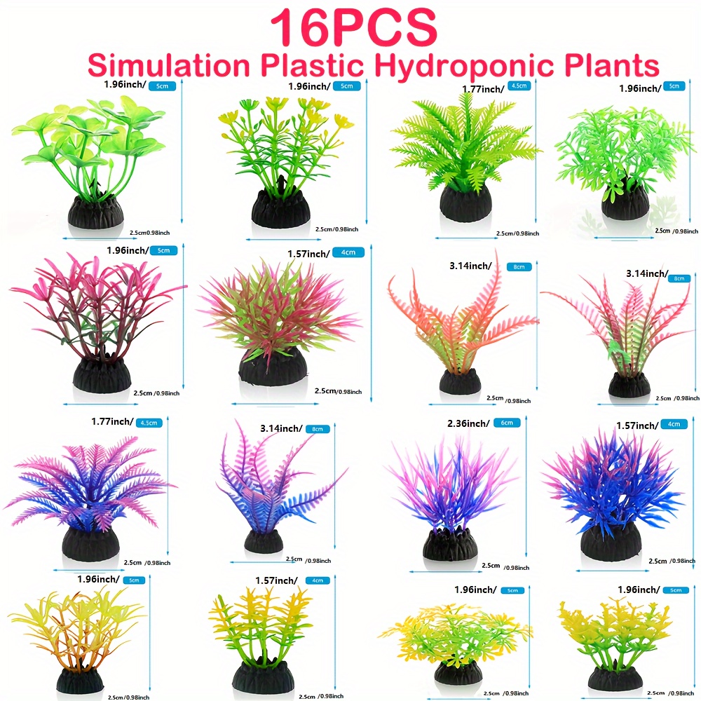 3 Pcs Vibrant Plastic Aquarium Plants For Lifelike Underwater Scenery, 90  Days Buyer Protection
