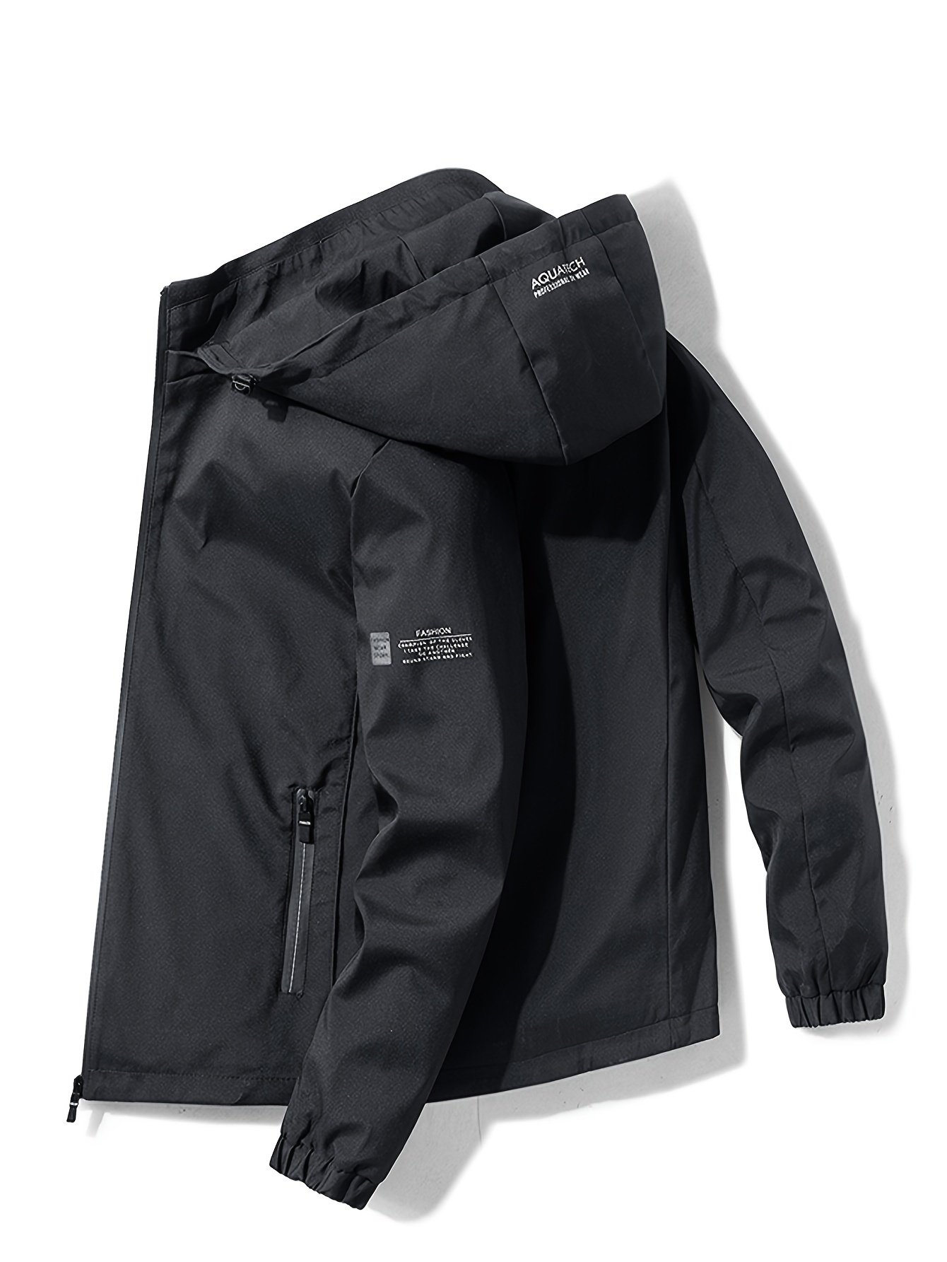 Men's Casual Plain Color Windproof Lightweight Zipper Jacket