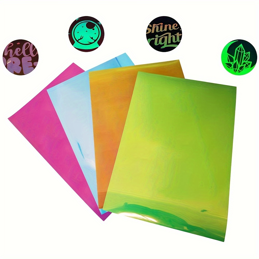 Black Holographic HTV Vinyl Sheets 5 Sheets Heat Transfer Vinyl for DIY  T-Shirts or Fabrics Iron on Vinyl Easy to Cut and Weed