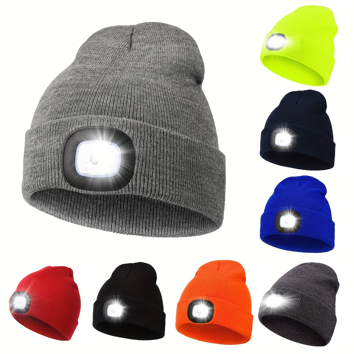 Chapeau de bonnet avec lumière LED à l'avant et à l'arrière, lampe