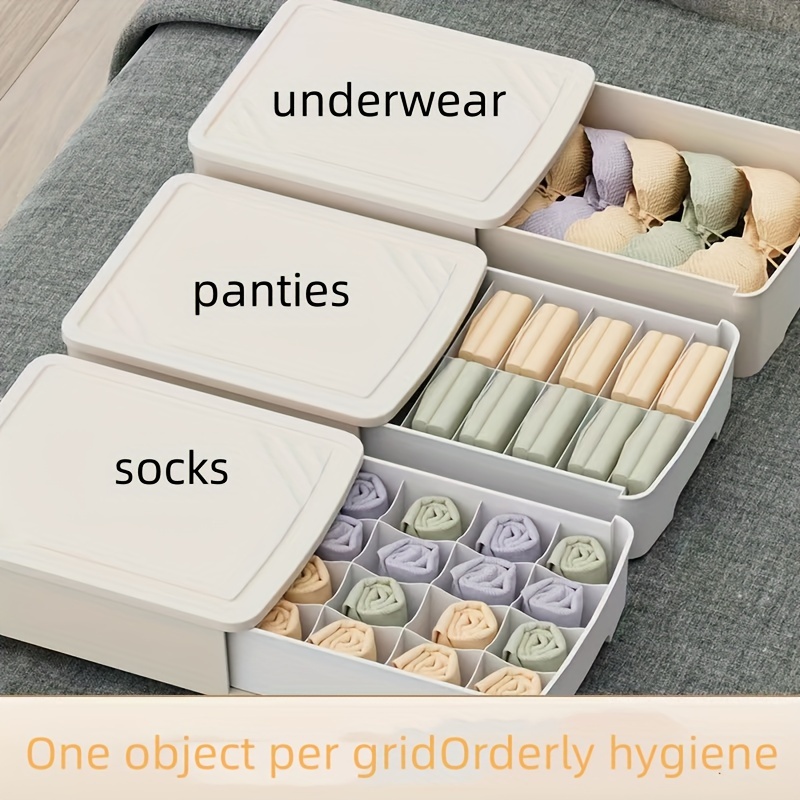 Bra Panty Organizer Underwear Drawer Storage Box Closet - Temu