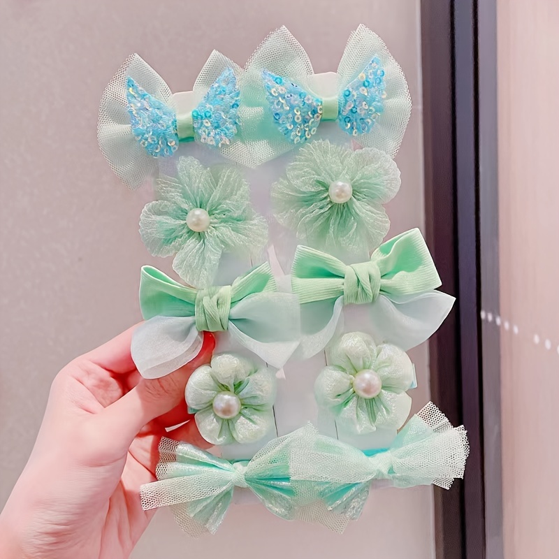 Mint green clearance flower hair clip