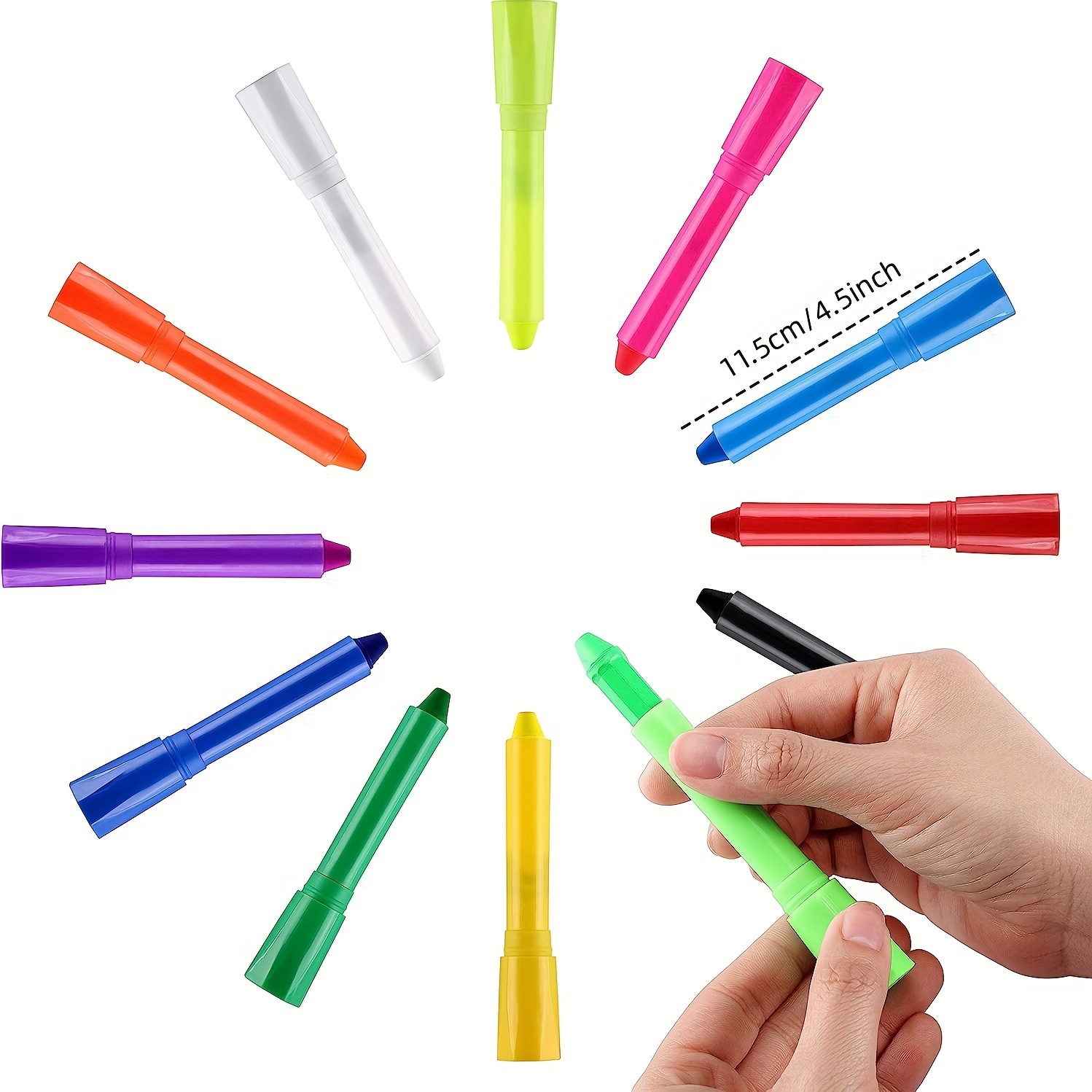 6 Fluorescent Colors 6 Regular Colors Face Paint Crayons - Temu