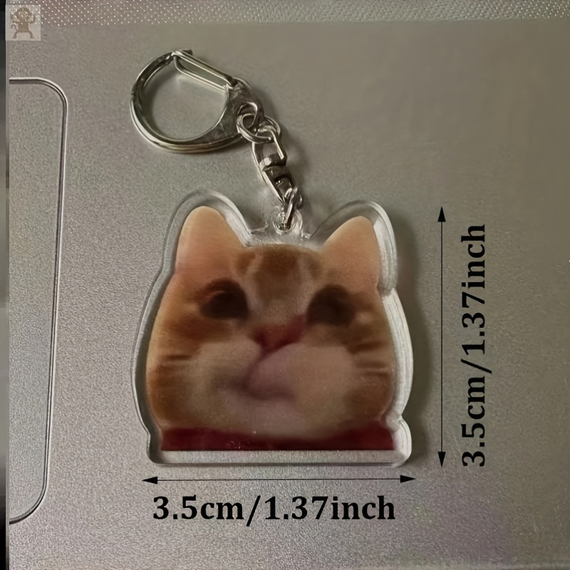 Cute Cat Keychain Acrylic Fun Animal Key Chain Ring - Temu