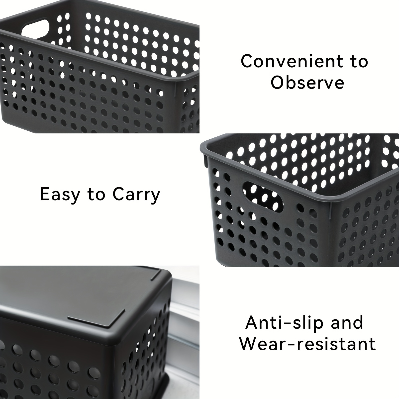 Travelwant Plastic Storage Baskets - Small Pantry Organizer Basket