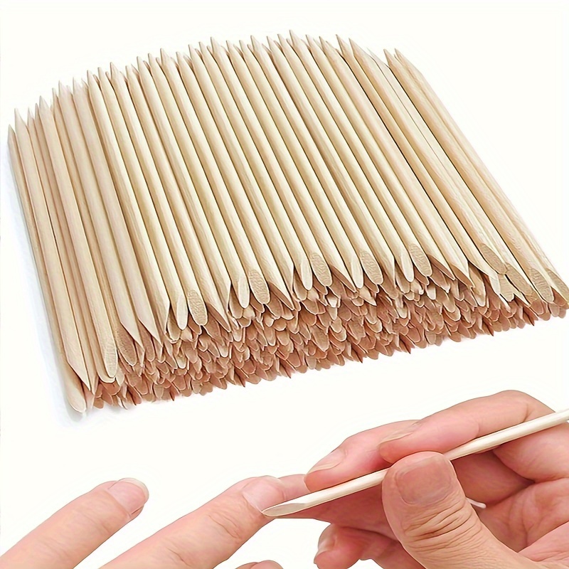 

100pcs Portable Nail Pusher Stick Cleaning Nail Tools For Nail Salon Diy Nail Art