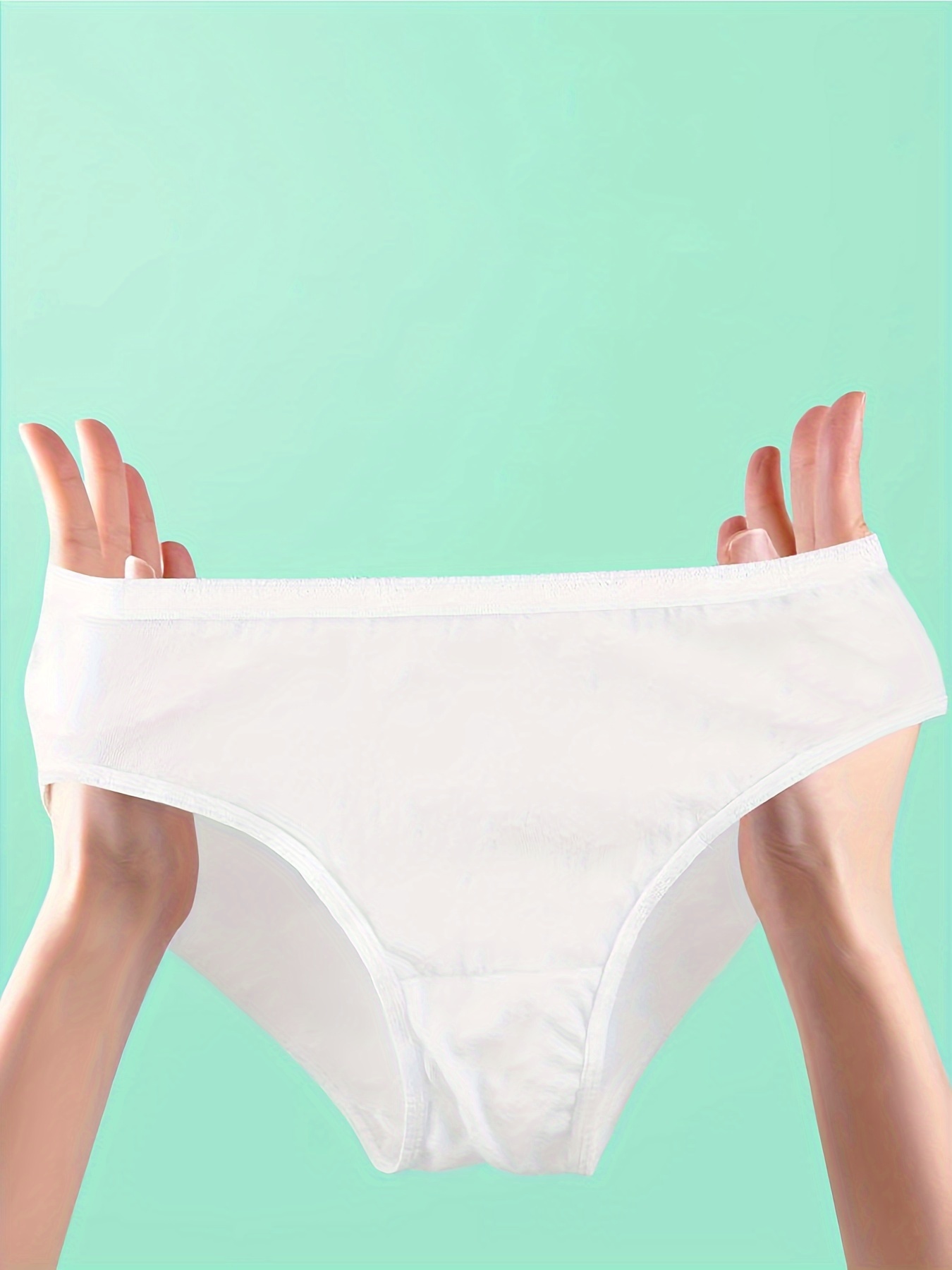 5pcs Solid Disposable Briefs, Comfy & Breathable Daily Panties, Women's  Lingerie & Underwear