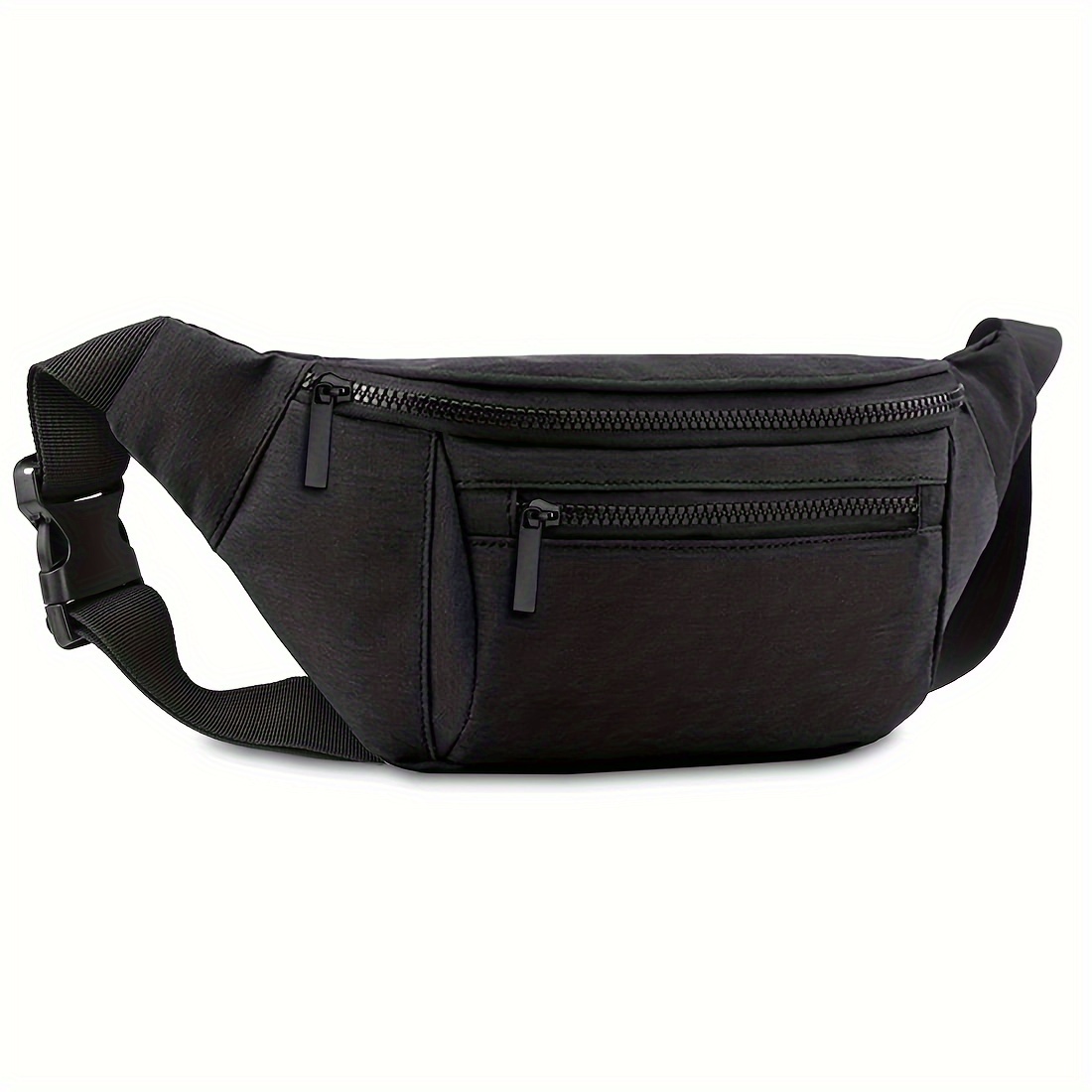 HYC00 Black Large Fanny Pack for Men Women Plus Size Waist Waterproof, Gym Outdoor Fashion Belt Waist Bag Pack Pouch for Men with Zipper Adjustable