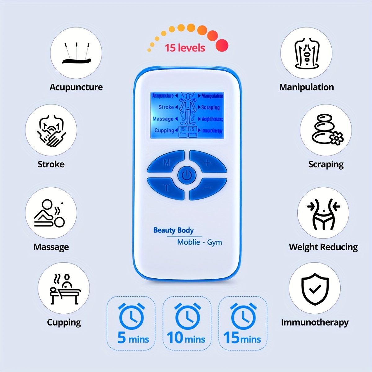 Ems Pulse Therapy Battery Model Blue Screen Dual-channel 8 Modes