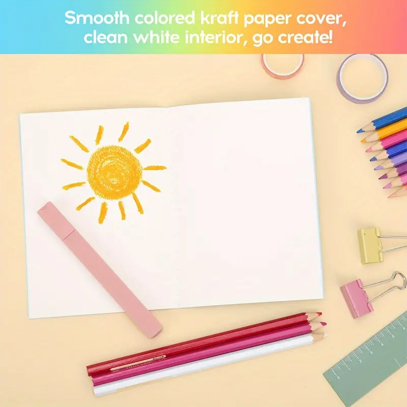 Blank Notebook Mini Coloring Book A6 Colorful Blank Books - Temu
