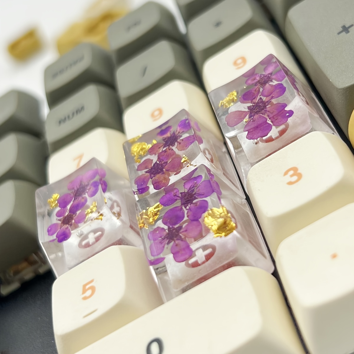 Translucent Flower Pattern Keycaps Suitable For Mechanical - Temu