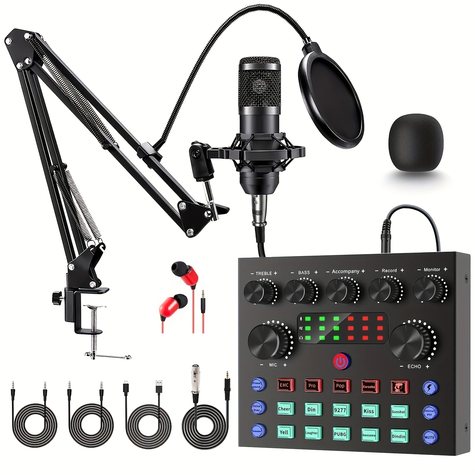 Ensemble Microphone À Condensateur V8s Bm800 Avec Mixeur Audio Pour  Streaming, Microphone À Changement De Voix Pour Équipement De Podcast En  Direct Et Karaoke, Mode en ligne