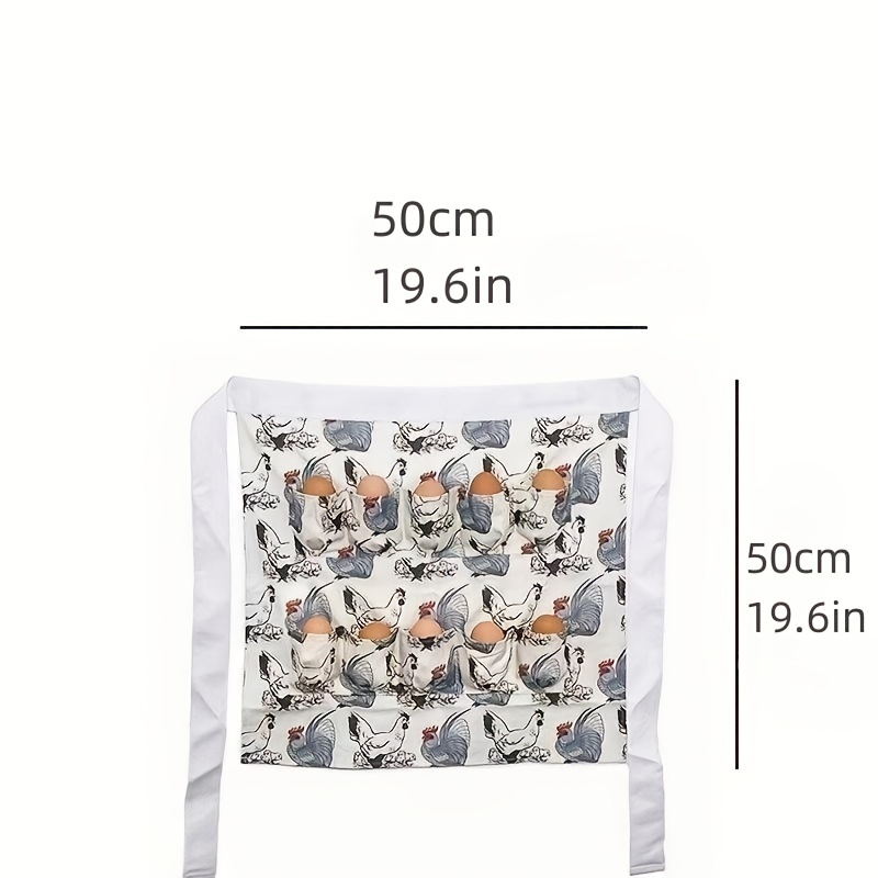 Gwong Kitchen Farm Hen Print Two-row Chicken Egg Collecting Gathering Apron  Pocket(Type 15#) 