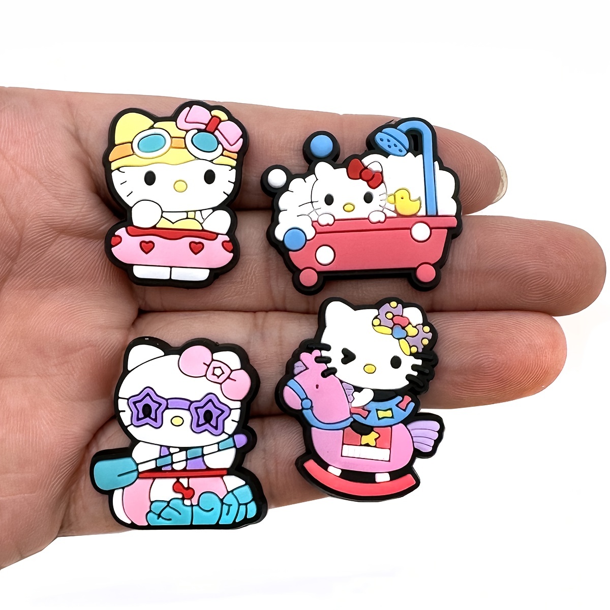 10pcs Hello Kitty Series Shoe Charms Clogs Bubble - Temu