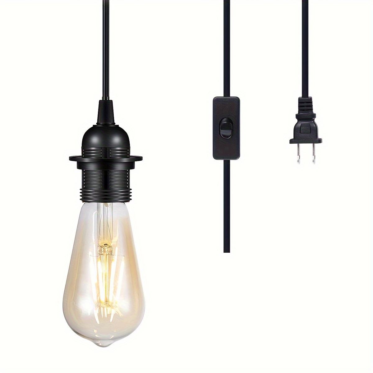  Kiven Lámpara colgante LED retráctil de elevación, luz de techo  ajustable para elevación/caída con cable de 5.9 pies, lámpara colgante  blanca de una sola cabeza, moderna decoración para el hogar, lámpara