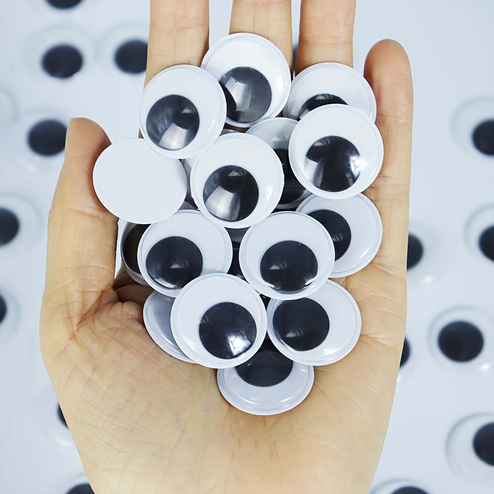 Black & White Self-Adhesive Wiggle-Eyes (Pack of 100) Craft Supplies