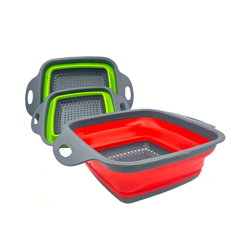 Rectangular Plastic Expandable Vegetable Washing Foldable Basket