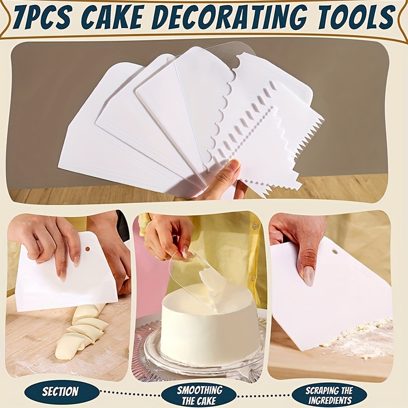 Plastic Cake Decorating Tools Dough Cutter Icing Scrappers - Temu