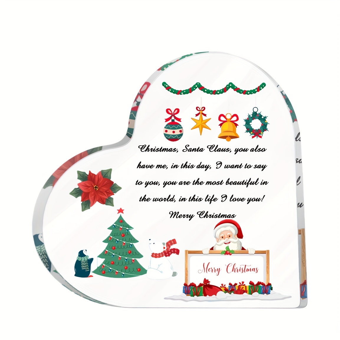 New Acrylic Christmas Break Through Ornament Christmas Gift - Temu