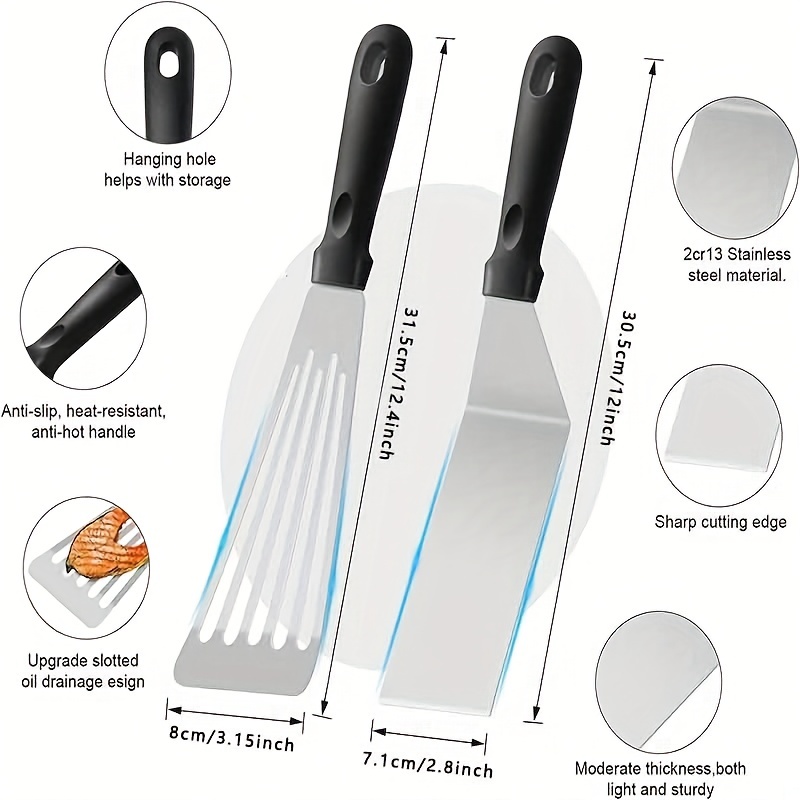 Aofa Fish Spatula, Stainless Steel Fish Turner Spatula Slotted Turner -  Thin-Edged Design Kitchen Metal Spatula with Heat Resistant Handle Ideal  for