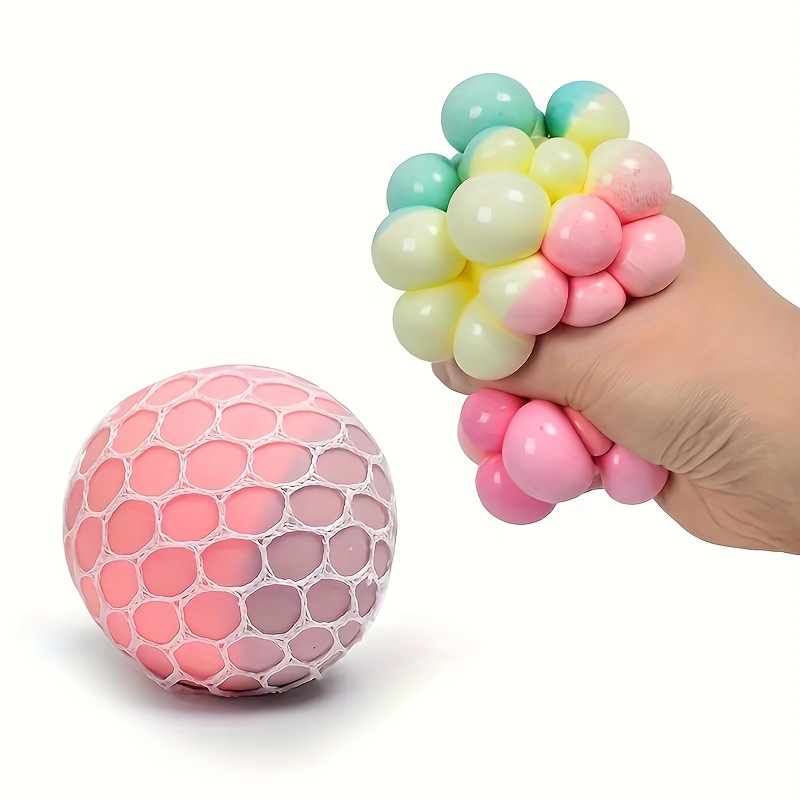 2/4pcs Mesh Flour Squeeze Ball, With Color Changing Stress Ball, Sensory  Calming Focus Toy, Decompression Ball For Girls Boys