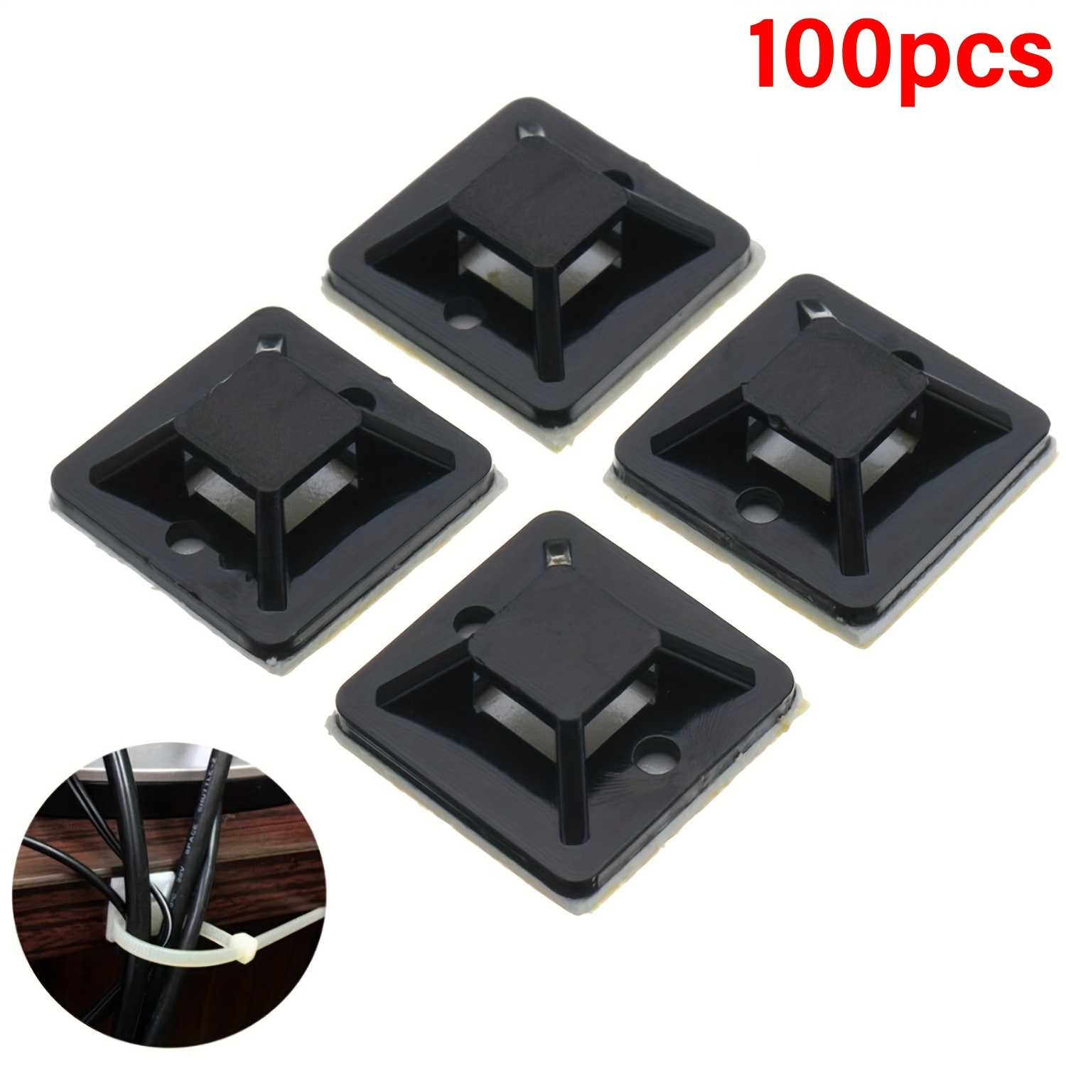 Zip Tie Mount Square Adhesive Cable Ties For Wire Clips - Temu