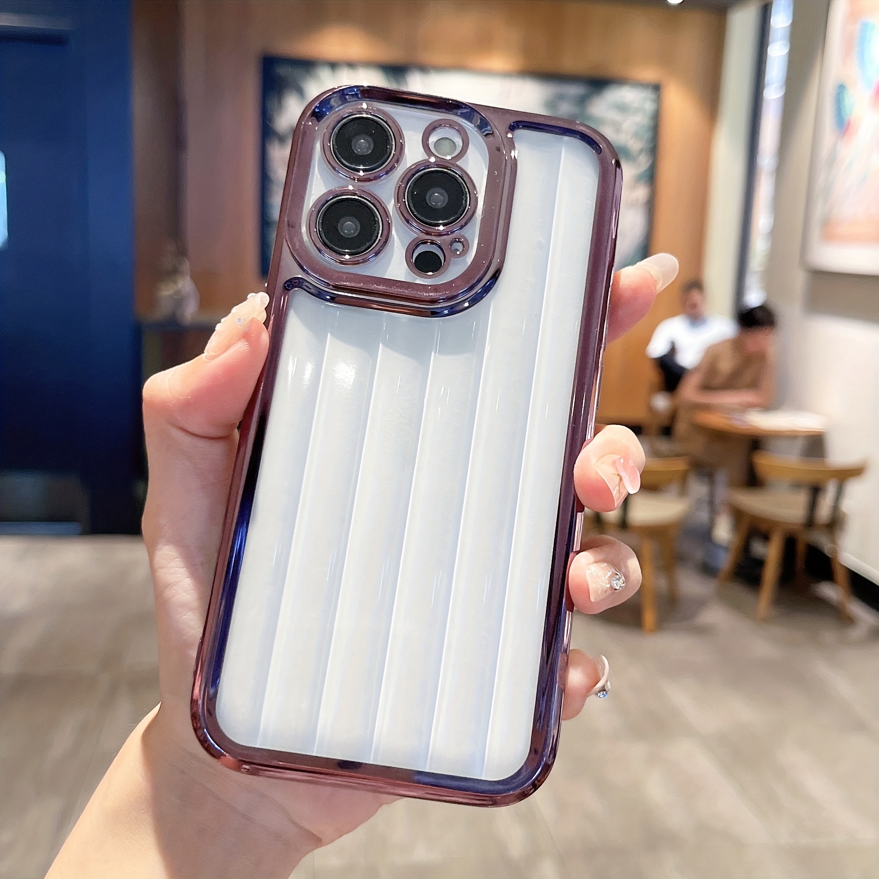 Funda transparente galvanizada de lujo para iPhone 11, 12, 13, 14