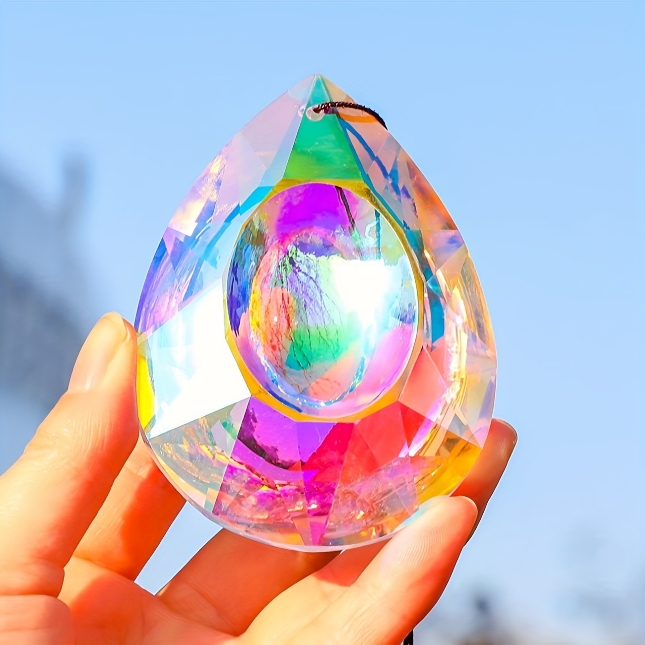 Ab Color Faceted Diamond Crystal Rainbow Paperweight Crystal - Temu