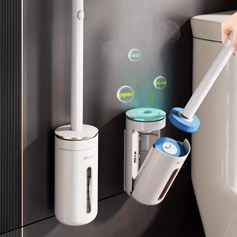 Liquid Refillable Toilet Brush With Holder Set Long Handle - Temu