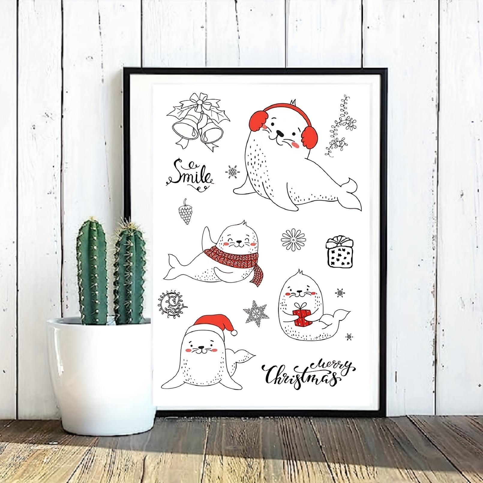 Cute Christmas X-mas Sea Lion Clear Stamp For Card Making