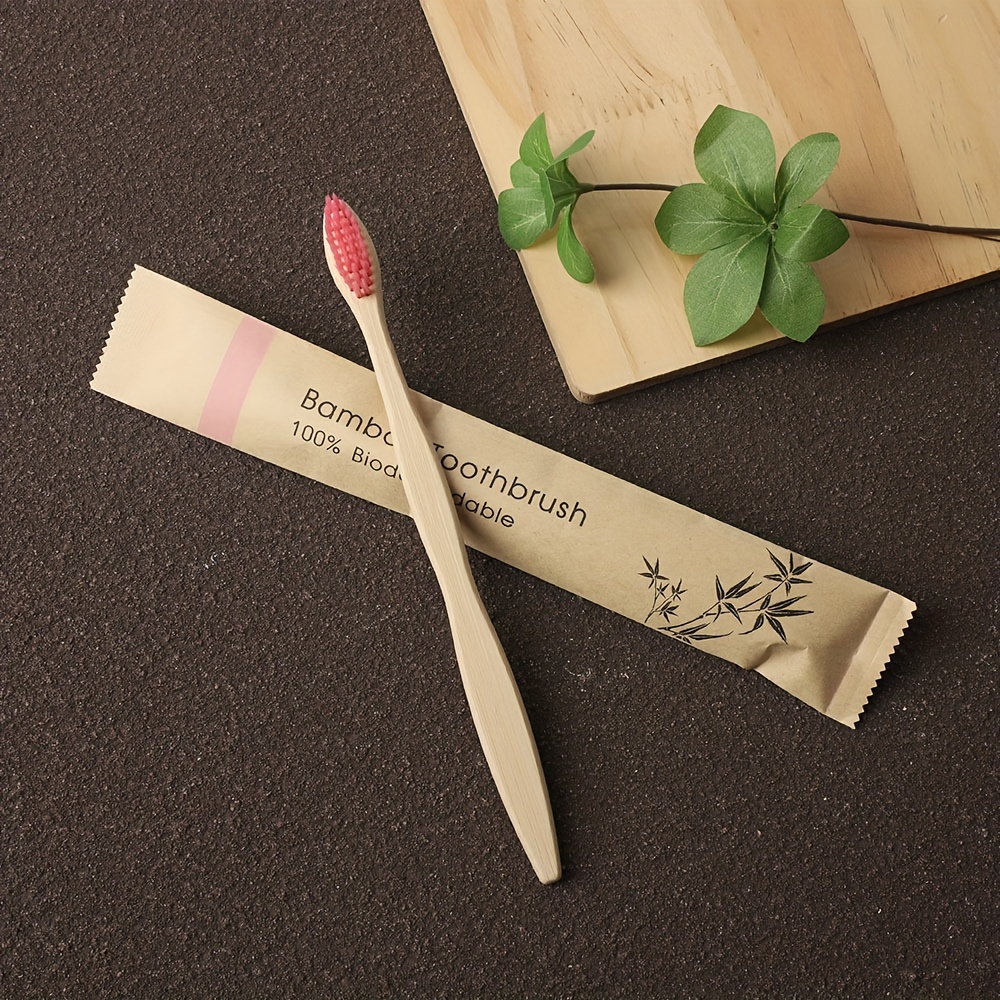10pcs Adult Colorful Bamboo Toothbrush Set Soft Bristle