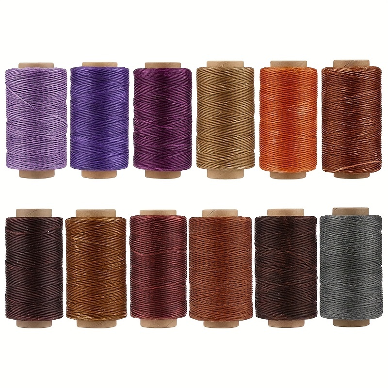 TEHAUX Waxed Thread, Leather Sewing Waxed Thread Waxed Linen Thread 1mm  Thread Waxed Cord Thread for Leather Craft Sewing Stitching Bookbinding 1pc