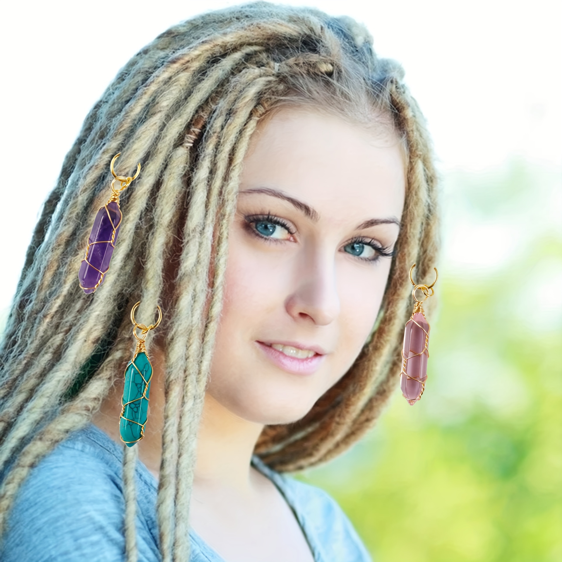 150 Pieces Dreadlock Jewelry Crystal Wire Wrapped Loc Adornment Assorted