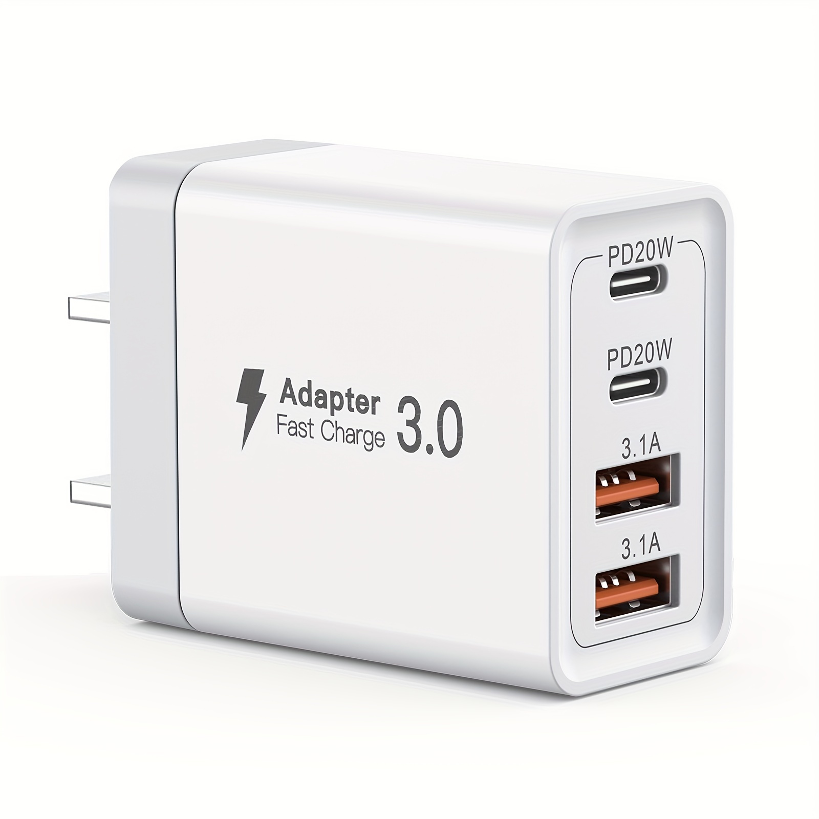 PowerPort 4 Anker (cargador de 4 puertos USB de 40 W) cargador USB con  puertos múltiples con enchufe plegable para iPhone 6 / 6 Plus, iPad Air 2 y