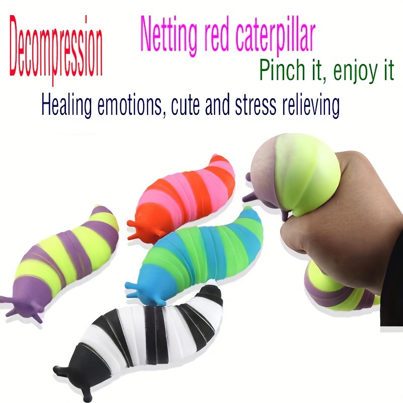 Decompressing Elastic Net Fidget Worm Toy Funny Pocket - Temu