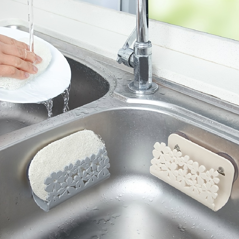 New Arrival Sponge Holder Basin Caddy With Suction Cup Mount - Temu